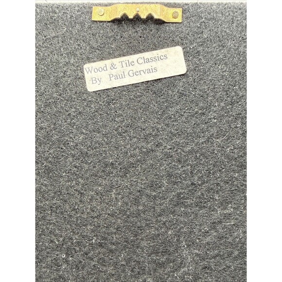 Vtg Delft blue & white ceramic Framed Tile Boy Playing Hoop By Paul Gervais - Picture 3 of 7